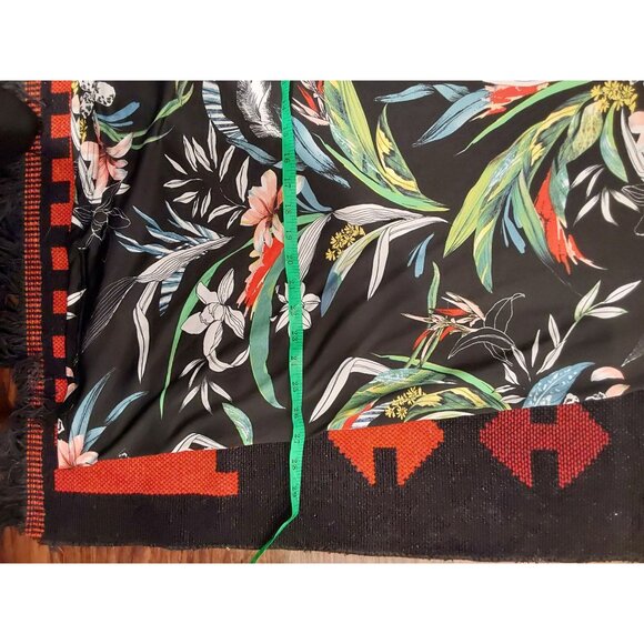 NWOT LOVE Women's Tropical Style Long Black Dress with Ruffle Collar. Size XL - Picture 11 of 16